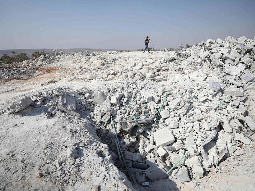 Vị trí đường hầm nơi Baghdadi và 3 người con tự sát chết.