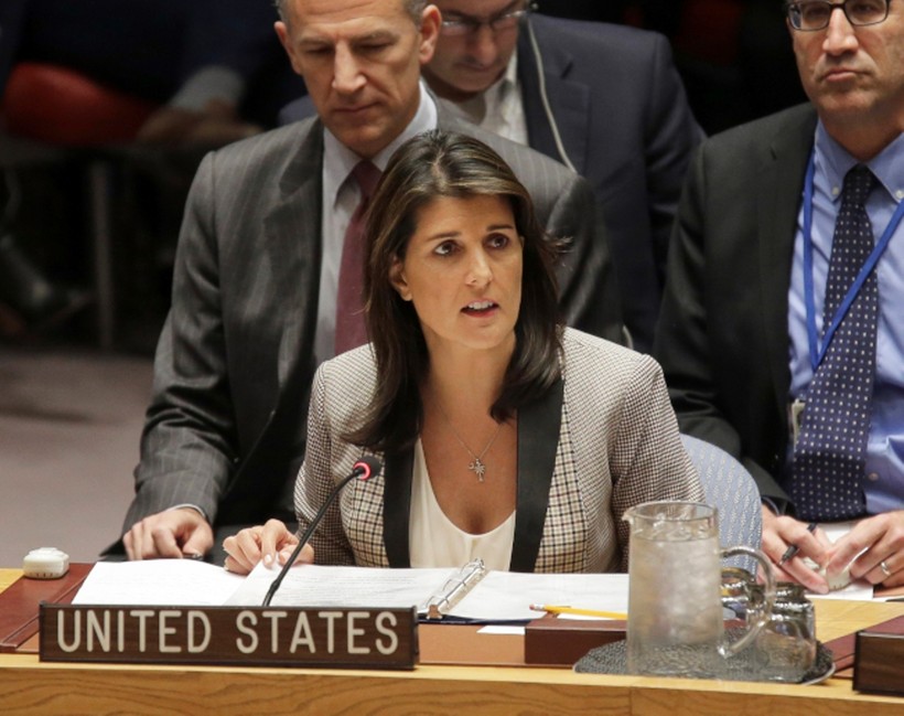 Bà Nikki Haley trên cương vị Đại diện thường trực của Mỹ tại Liên hợp quốc. Bà Nikki Haley trên cương vị Đại diện thường trực của Mỹ tại Liên hợp quốc.