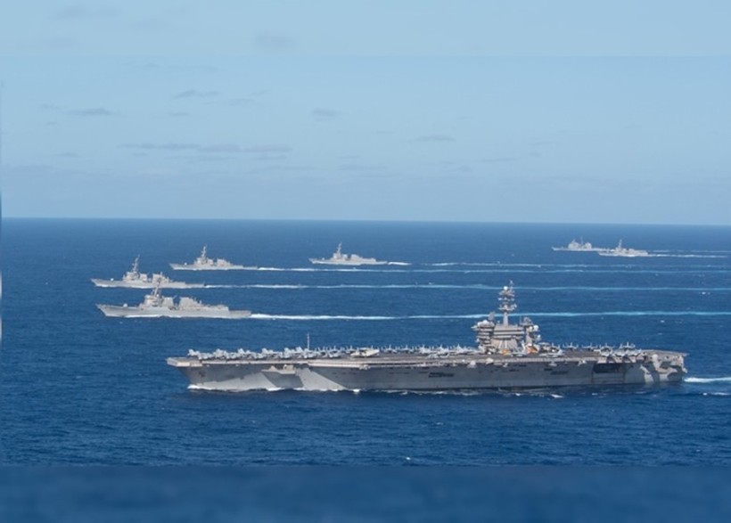 Cụm tác chiến tàu sân bay hạt nhân USS Theodore Roosevelt (CVN-71) đã vào Tây Thái Bình Dương (Ảnh: Đông Phương)