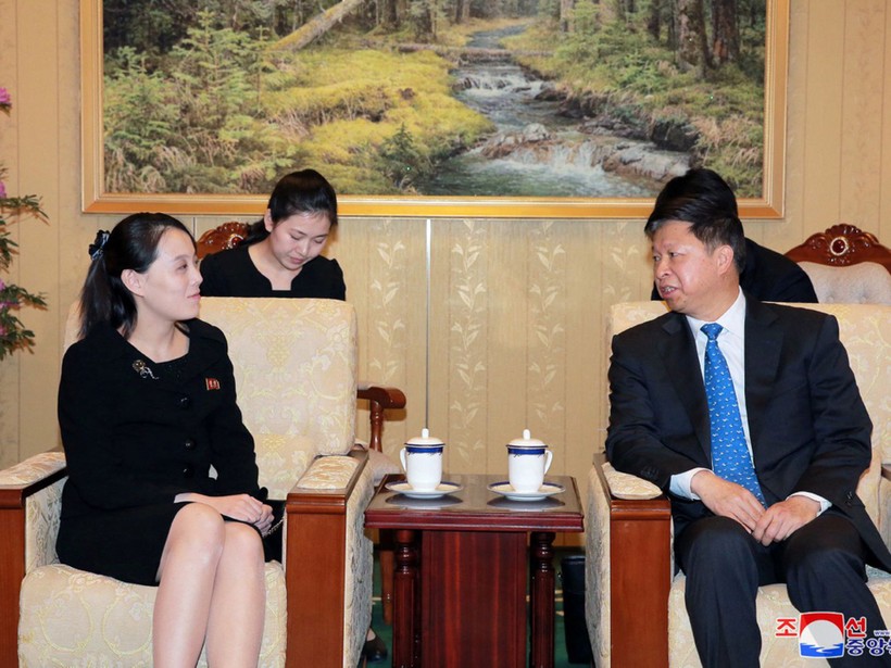 Bà Kim Yo-jong tiếp ông Tống Đào, Trưởng Ban đối ngoại Trung ương Trung Quốc tháng 4/2018 (Ảnh: KCNA). Bà Kim Yo-jong tiếp ông Tống Đào, Trưởng Ban đối ngoại Trung ương Trung Quốc tháng 4/2018 (Ảnh: KCNA).