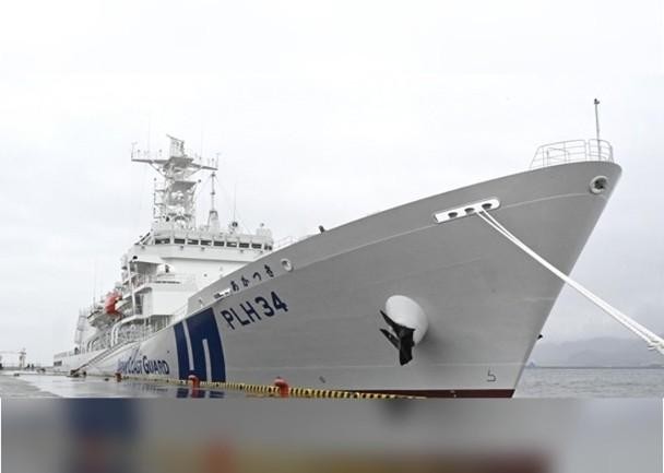 Tàu tuần tra cỡ lớn Akatsuki tới cảng Kagoshima ngày 26/2 (Ảnh: Đông Phương).