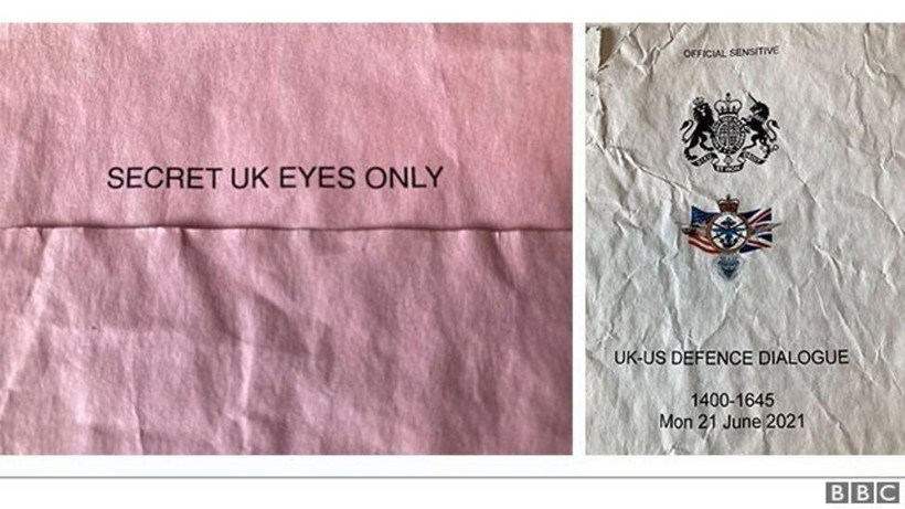 Tài lệu mật bị bỏ quên (Ảnh: BBC). Tài lệu mật bị bỏ quên (Ảnh: BBC).