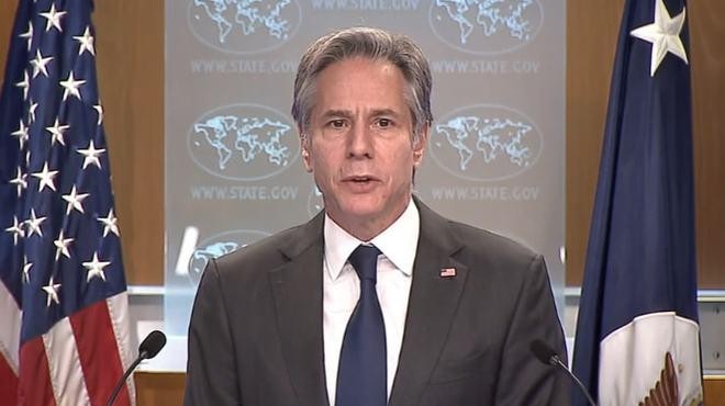 Ông Antony Blinken cảnh báo người Kazakhstan về sự có mặt của Quân đội Nga (Ảnh: Sina).