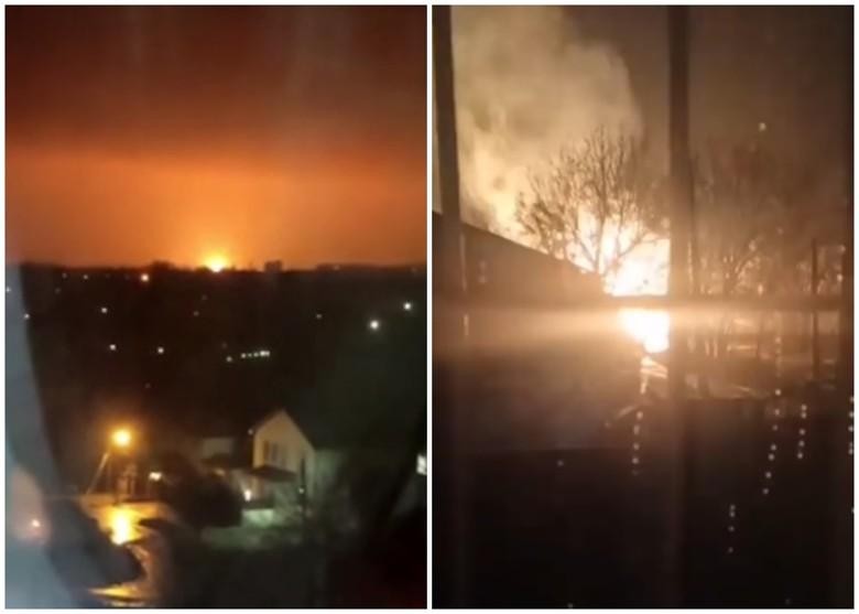 Đường ống dẫn khí quốc tế của Nga bị phá hoại ở Lugansk bốc cháy trong đêm 18/2 (Ảnh: Đông Phương).