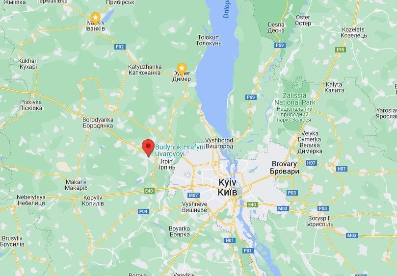 Vị trí thành phố Vorlzel cách Kiev 38km đã rơi vào tay quân Nga (Ảnh: Guancha). Vị trí thành phố Vorlzel cách Kiev 38km đã rơi vào tay quân Nga (Ảnh: Guancha).