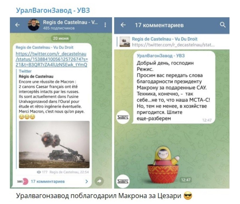 Ông Regis de Castelnau thông báo hai cỗ pháo tự hành Caesar viện trợ Ukraine đã bị rơi vào tay quân Nga.