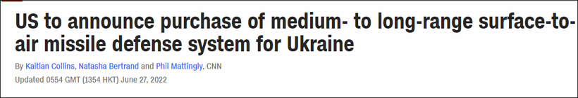 CNN đưa tin Mỹ tuyên bố cung cấp tên lửa pháp luật tầm trung-xa cho Ukraine.
