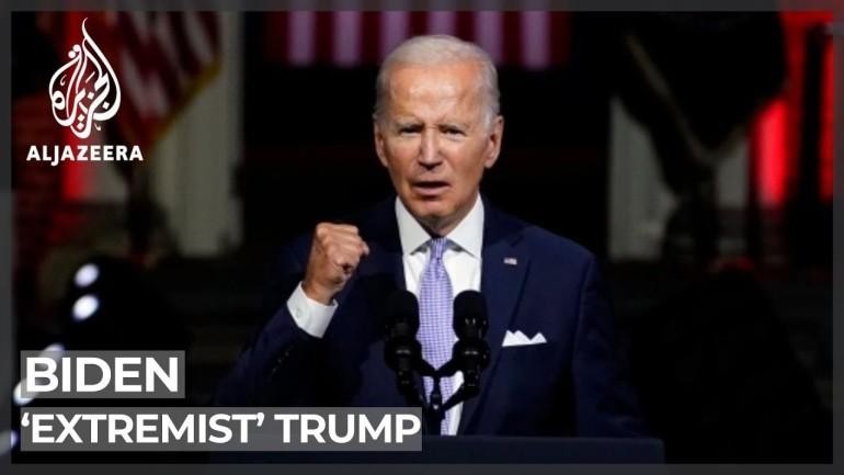 Ông Biden gọi ông Trump là &quot;kẻ cực đoan&quot; (Ảnh: Aljazeera).