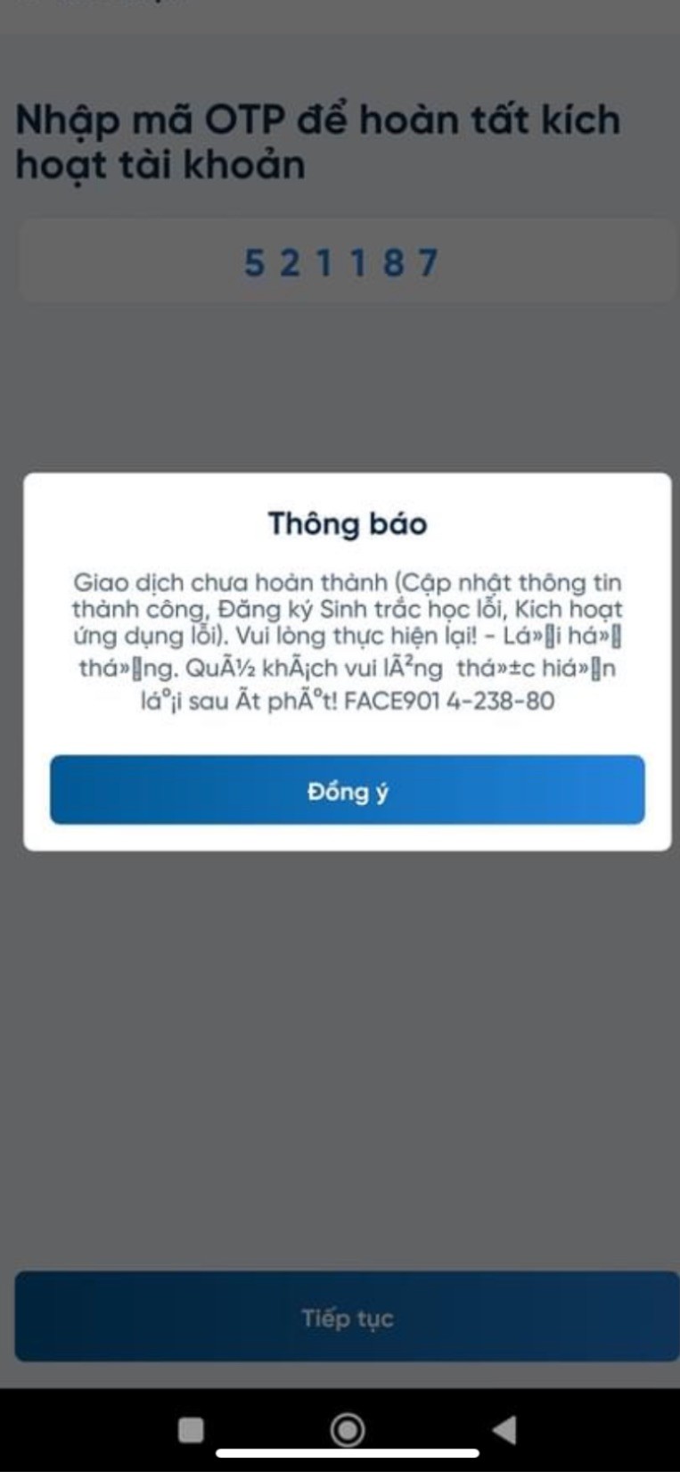 Nhiều người đã xác thực sinh trắc học thành công nhưng vẫn không chuyển khoản được. IMG_8181.PNG