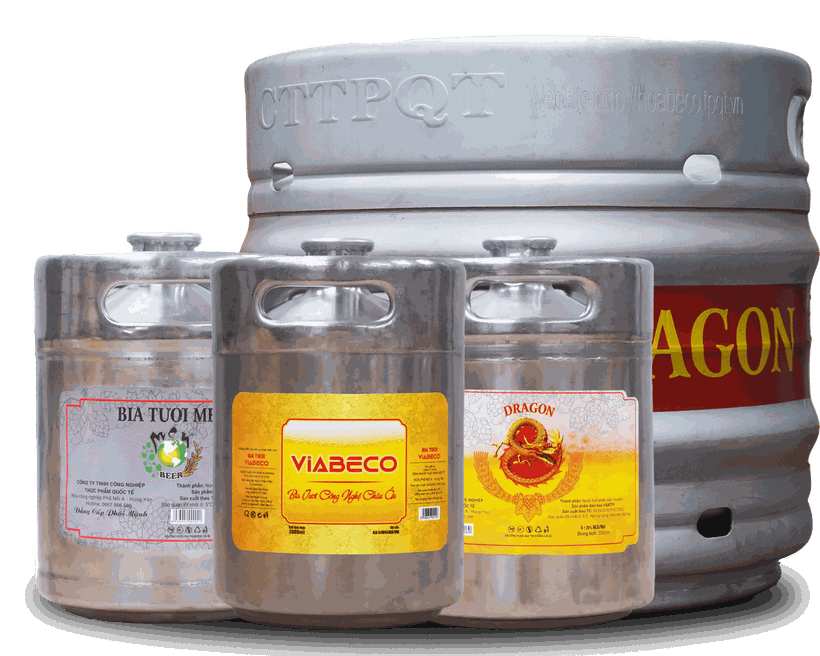 Một số thương hiệu bia của Hibeco như: bia hơi Dragon, Viabeco... (Ảnh: Hibeco) biahoi-2-1 (1).png