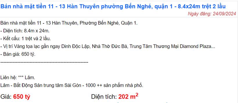 Rao bán nhà Hàn Thuyên 3,2 tỷ đồng/m2. Screenshot 2024-09-27 150304.png