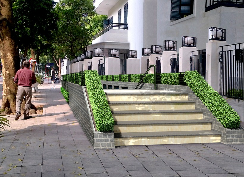 Hà Nội lấy ý kiến người dân về ga tàu điện ngầm cạnh Hồ Gươm ảnh 2 Cửa lên xuống số 2 bố trí bên trước Tổng Công ty Điện lực Miền Bắc.