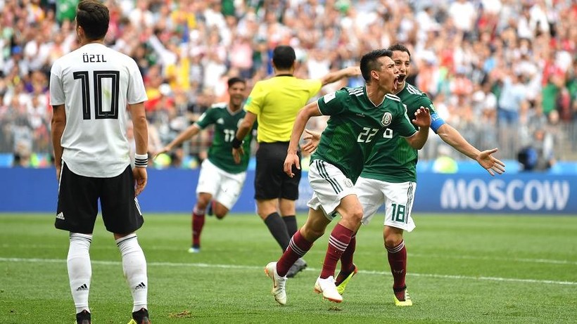 Mexico có trận thắng đầu tiên trước đội tuyển Đức trong một kỳ World Cup. Ảnh: Pinng