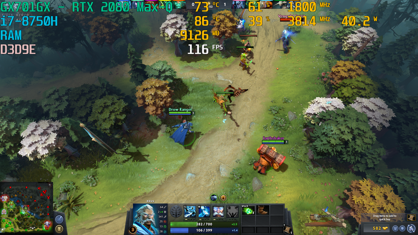 Thử nghiệm với tựa game DOTA 2.