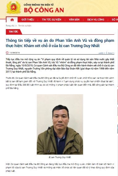 Bộ Công an chính thức thông tin về vụ việc