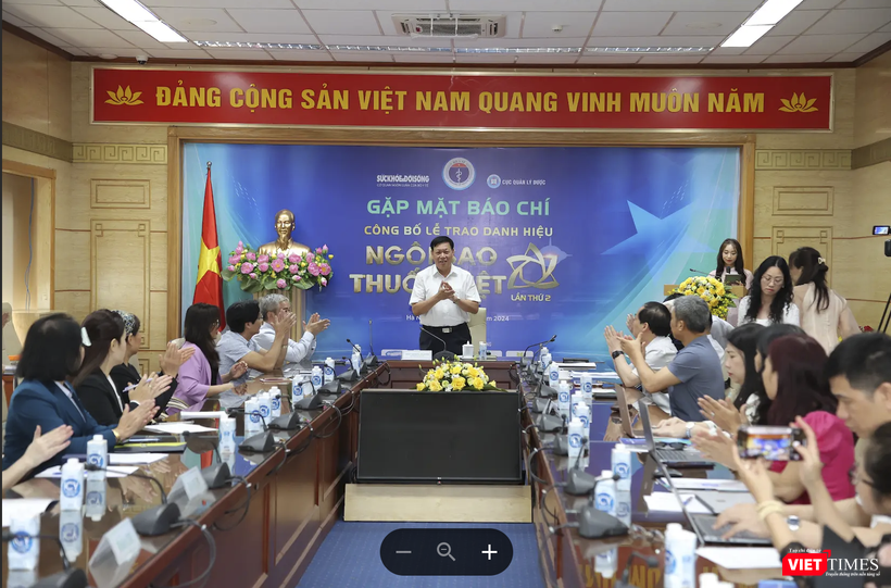 Bộ Y tế đã tổ chức họp báo về lễ trao danh hiệu “Ngôi sao thuốc Việt” lần thứ 2 VT_Họp.png