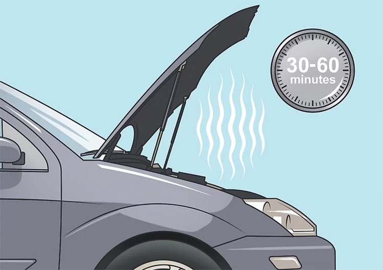 Chờ động cơ thoát nhiệt từ 30-60 phút.