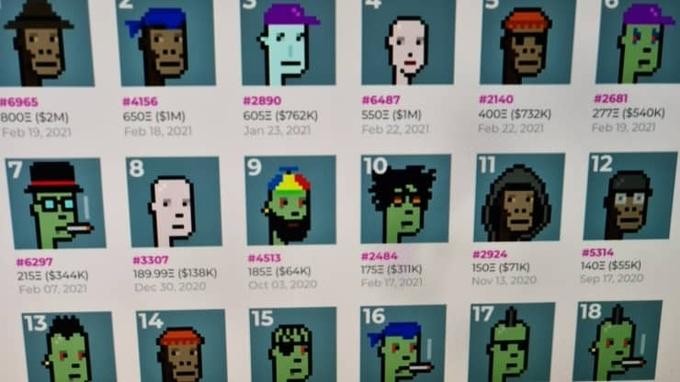 Những hình vẽ của CryptoPunks đơn giản, nhưng có giá hàng nghìn USD nhờ tính "duy nhất" của mình.