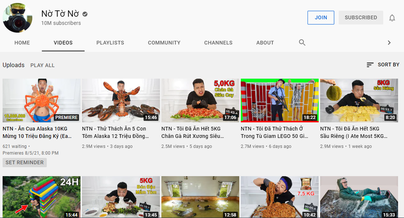 Kênh Nờ Tờ Nờ đã cán mốc 10 triệu subs với nội dung cổ súy lãng phí, vô bổ.