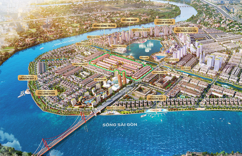 Sunlake Villas là phân khu đắc địa, trung tâm Van Phuc City