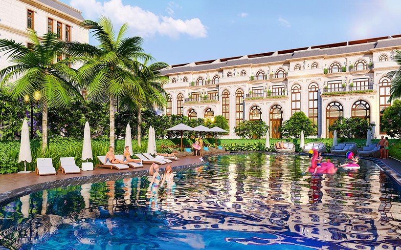 Hồ bơi nội khu phong cách resort tại phân khu Sunlake