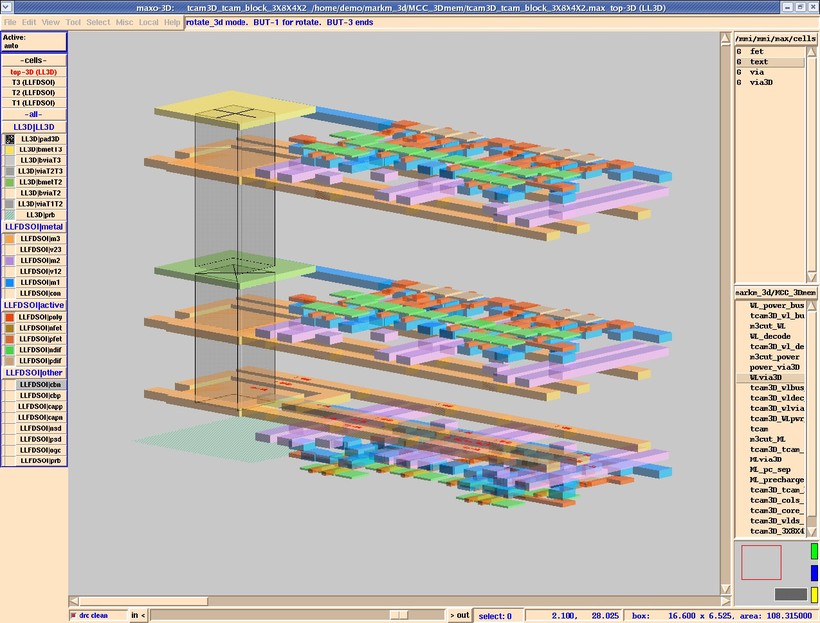 Ảnh chụp màn hình phần mềm EDA MAX_3D dành cho thiết kế chip