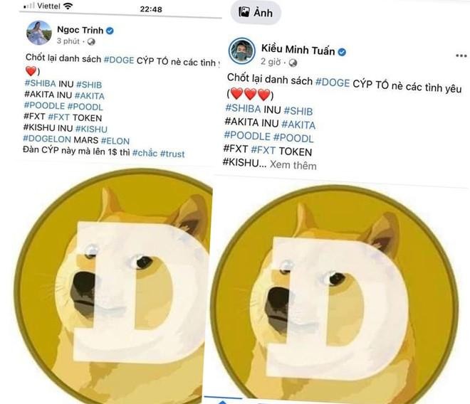 Kiều Minh Tuấn, Ngọc Trinh vô tư quảng cáo tiền ảo với nội dung giống nhau. Kiều Minh Tuấn, Ngọc Trinh vô tư quảng cáo tiền ảo với nội dung giống nhau.