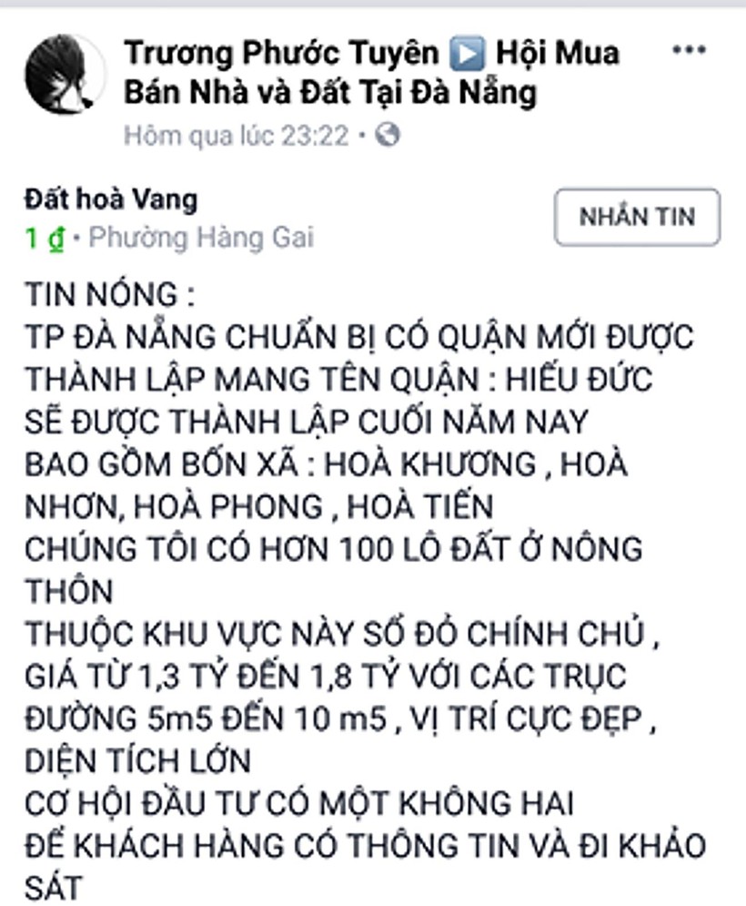 Đà Nẵng phủ nhận tin đồn tách huyện Hòa Vang thành 2 đơn vị hành chính mới