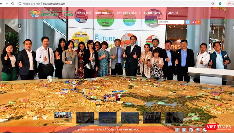 Trang chủ website của Công ty CP XNK Newtechco