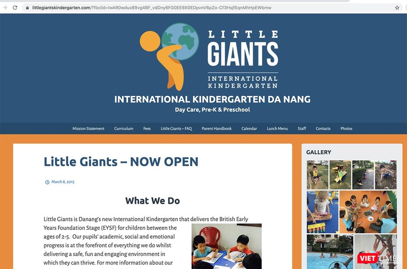 Thông tin quảng cáo về trường trên internet