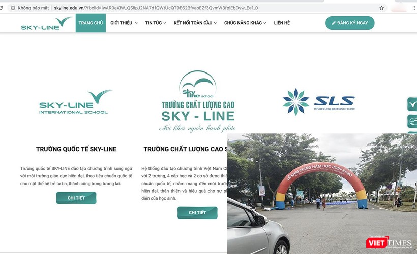 Trường liên cấp Sky-Line với thông tin quảng cáo là trường quốc tế và hành động chặn đường tổ chức khai giảng gây phản cảm Trường liên cấp Sky-Line với thông tin quảng cáo là trường quốc tế và hành động chặn đường tổ chức khai giảng gây phản cảm