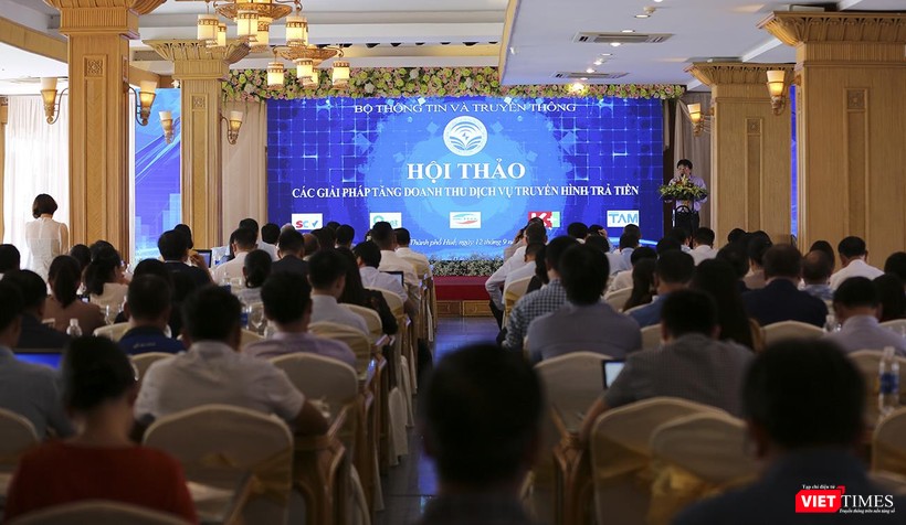 Hội thảo “Các giải pháp tăng doanh thu dịch vụ truyền hình trả tiền” diễn ra sáng 12/9 tại TP Huế với sự tham dự của hơn 100 đại biểu