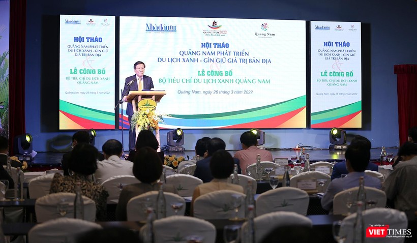 Quang cảnh hội thảo "Quảng Nam phát triển Du lịch Xanh - Gìn giữ giá trị bản địa" và công bố Bộ tiêu chí du lịch xanh Quảng Nam Quang cảnh hội thảo "Quảng Nam phát triển Du lịch Xanh - Gìn giữ giá trị bản địa" và công bố Bộ tiêu chí du lịch xanh Quảng Nam