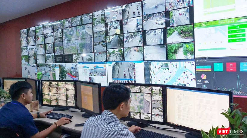 Một góc trung tâm điều hành thông minh IOC Huế