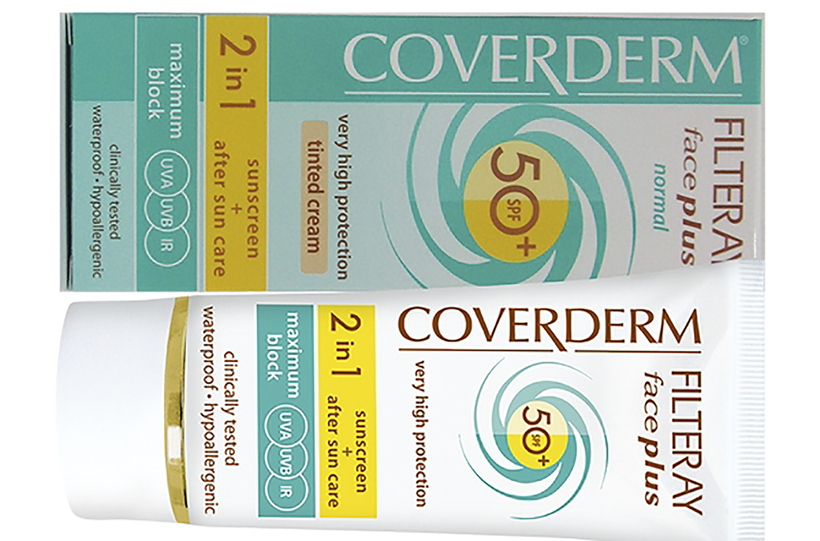 Kem chống nắng Coverderm Filteray Face Plus SPF 50+ Normal Tinted (Cool Beige) (ảnh CQLD)