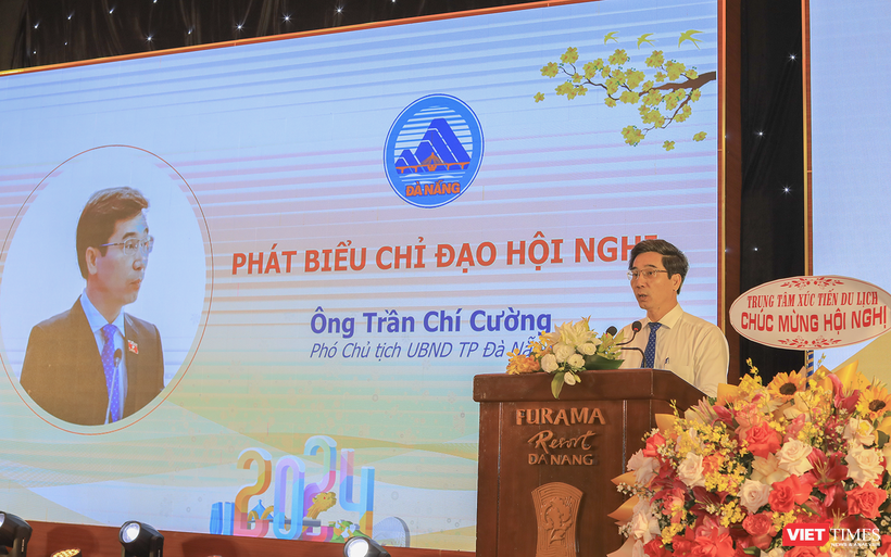 Ông Trần Chí Cường - Phó Chủ tịch UBND TP Đà Nẵng - phát biểu tại hội nghị Tổng kết, đánh giá hoạt động của ngành trong năm 2023 và phương hướng phát triển du lịch Đà Nẵng trong năm 2024. vt_du lich da nang 1.png
