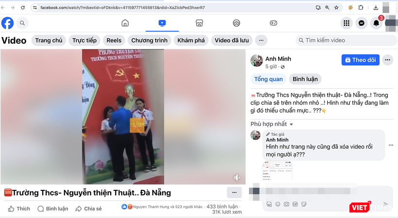 Chỉ sau thời gian ngắn đăng tải, clip đã nhận ược hơn 31.000 lượt xem và hơn 430 bình luận vt_clip 3.png