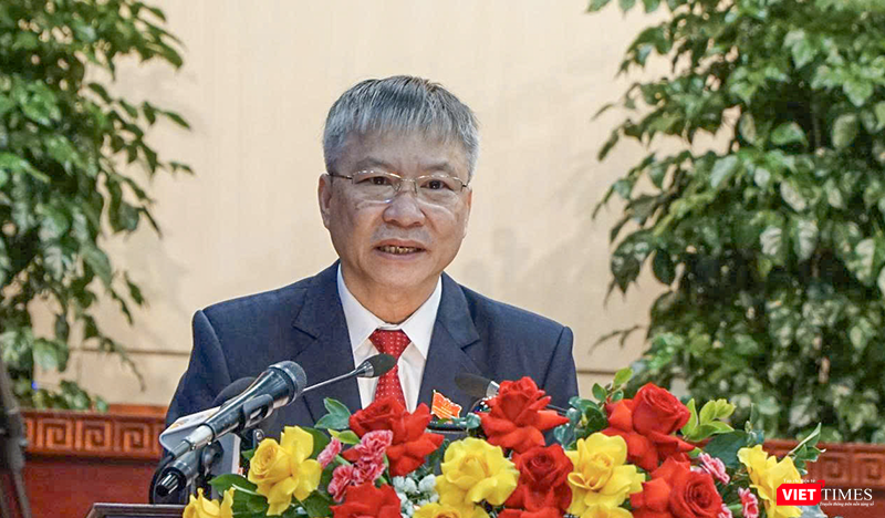 Chủ tịch HĐND TP Đà Nẵng Nguyễn Đức Dũng phát biểu khai mạc kỳ họp thứ 5, HĐND TP Đà Nẵng khóa X, nhiệm kỳ 2021-2026.