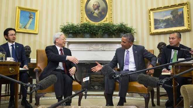 45 phút lịch sử giữa Tổng Bí thư Nguyễn Phú Trọng và Tổng thống Obama ở phòng Bầu Dục ảnh 2