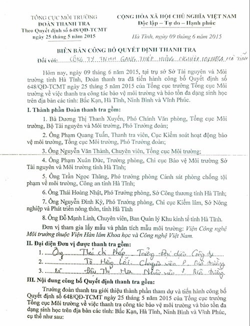 Thanh tra Formosa chỉ trong... nửa ngày trước thảm họa cá chết miền Trung ảnh 1