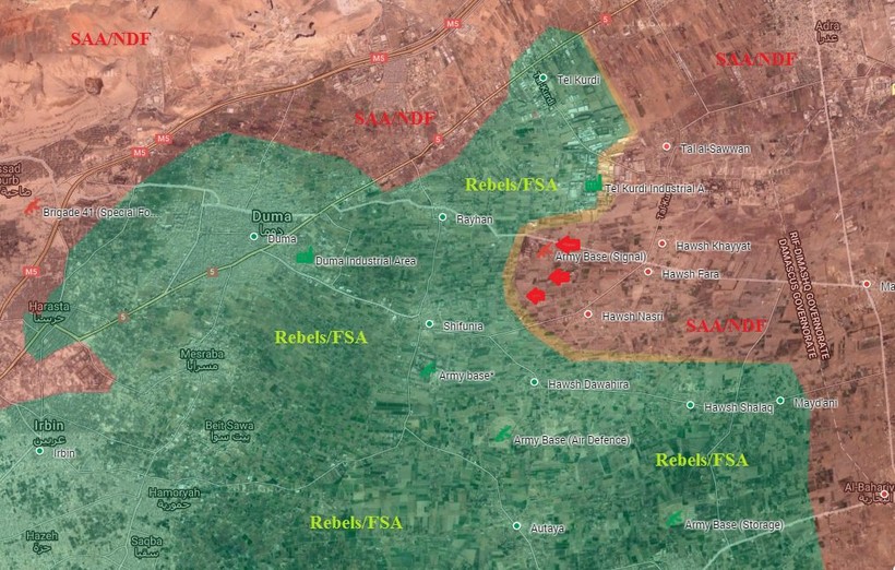 Bản đồ chiến sự Đông Ghouta