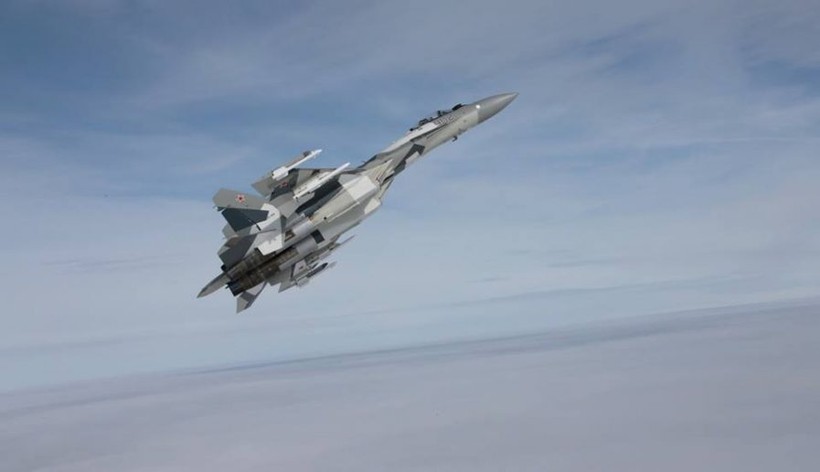 Máy báy chiến đấu Su-35 trên bầu trời Syria - ảnh n-minh họa Masadar News