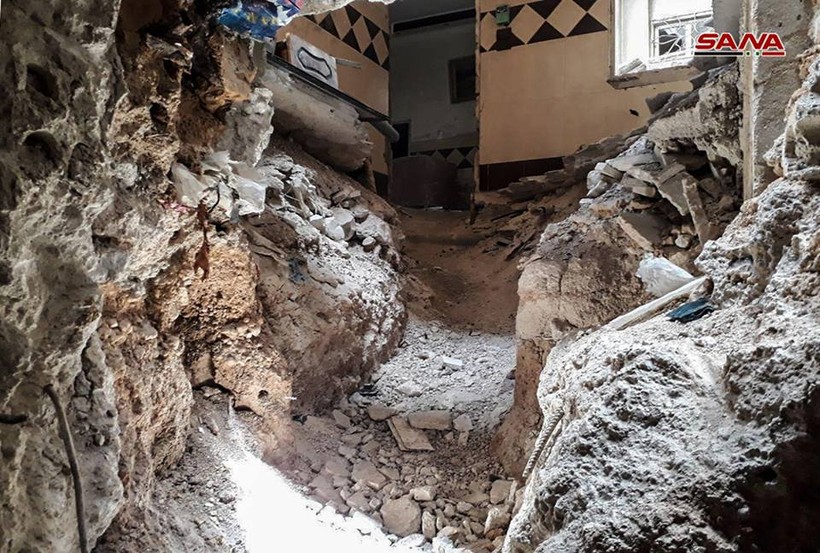 Hầm hào giao thông của IS trong khu vực Yarmouk. ảnh minh họa SANA