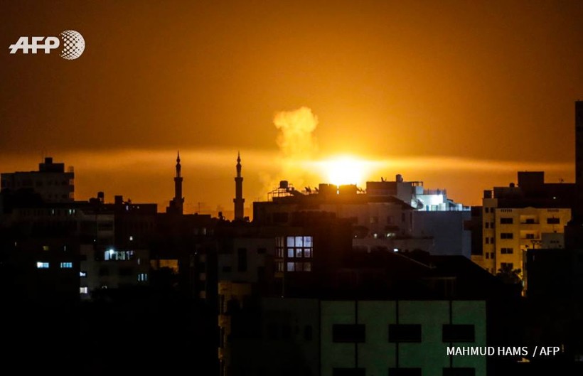 Không quân Isrel không kích Hamas trên dải Gara. Ảnh minh họa ShehabAgency