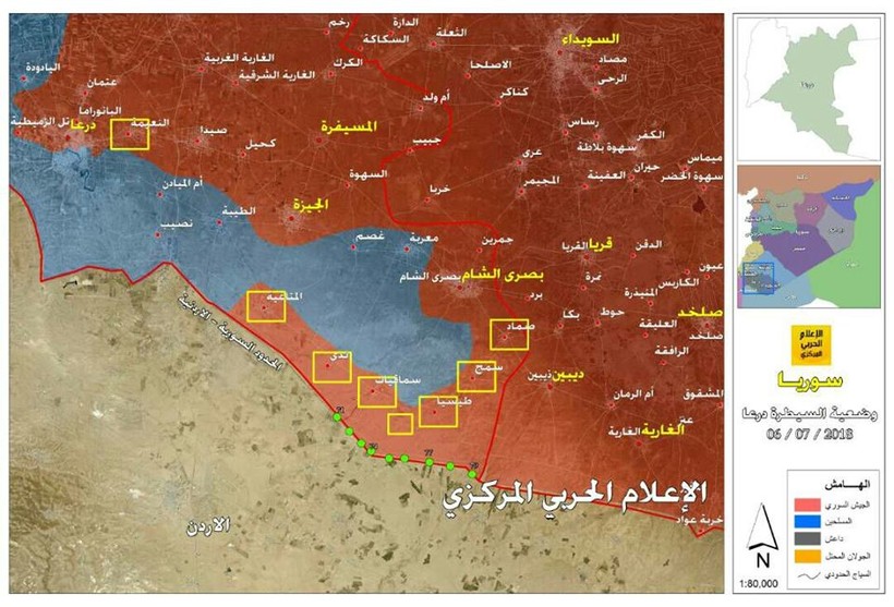 Những căn cứ địa và trạm biên phòng đã được thu giữ trong ngày. Ảnh Hezbollah