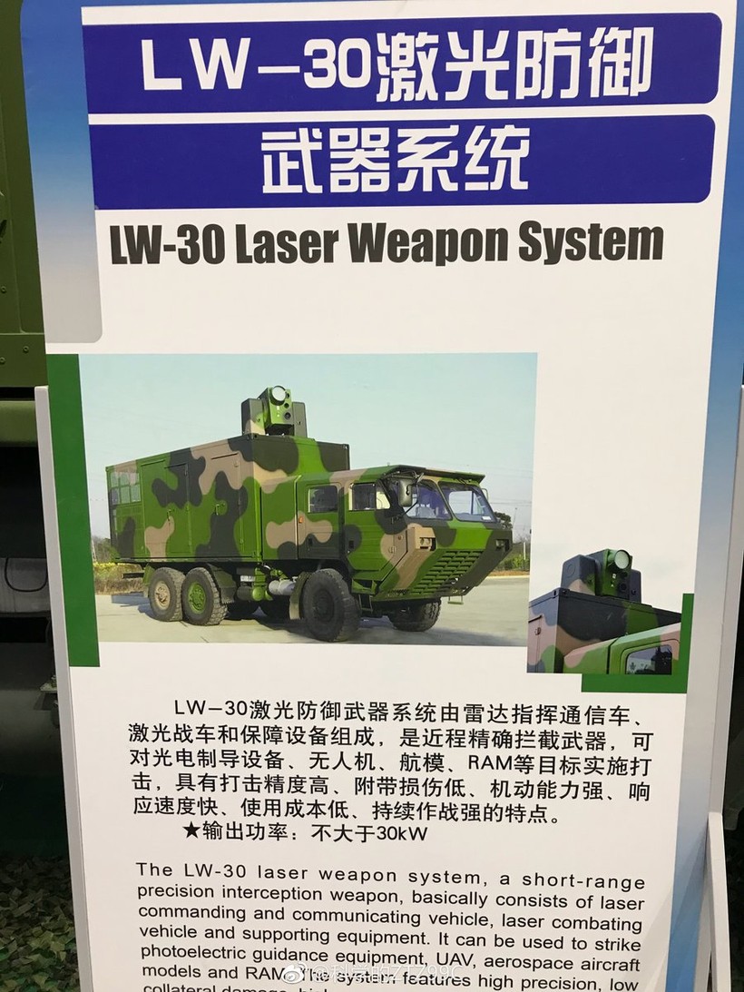 Vũ khí laser LW-30 của Trung Quốc, được trưng bày trong triển lãm Airshow China 2018 từ ngày 06-11.11.2018.