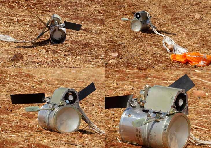 Bom cassette chống các phương tiện cơ giới trên chiến trường Syria. Ảnh trang RG