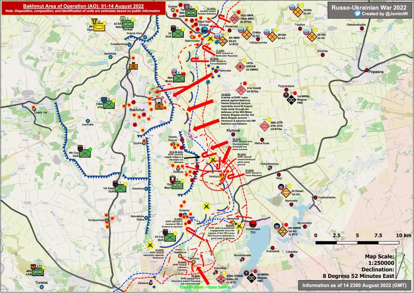 Các đơn vị dân quân Donetsk tấn công giành quyền kiểm soát làng Vershina gần Bakhmut. Ảnh Jomini of the West Các đơn vị dân quân Donetsk tấn công giành quyền kiểm soát làng Vershina gần Bakhmut. Ảnh Jomini of the West