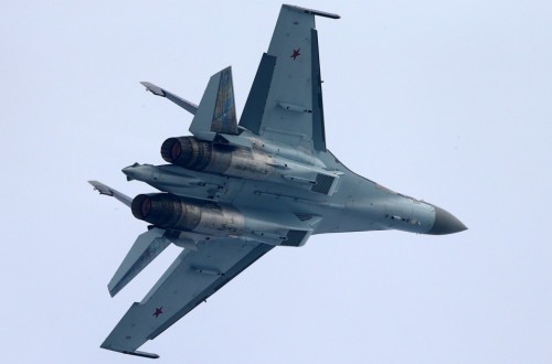 Máy bay chiến đấu Su-35 Nga tại Triển lãm hàng không Chu Hải Trung Quốc năm 2014 (ảnh tư liệu)