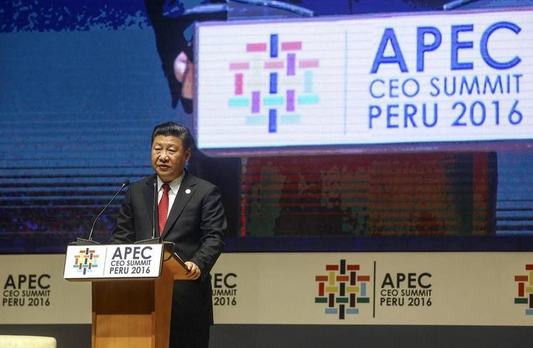 Chủ tịch Trung Quốc Tập Cận Bình tại Hội nghị Cấp cao APEC 2016. Ảnh: Wall Street Journal